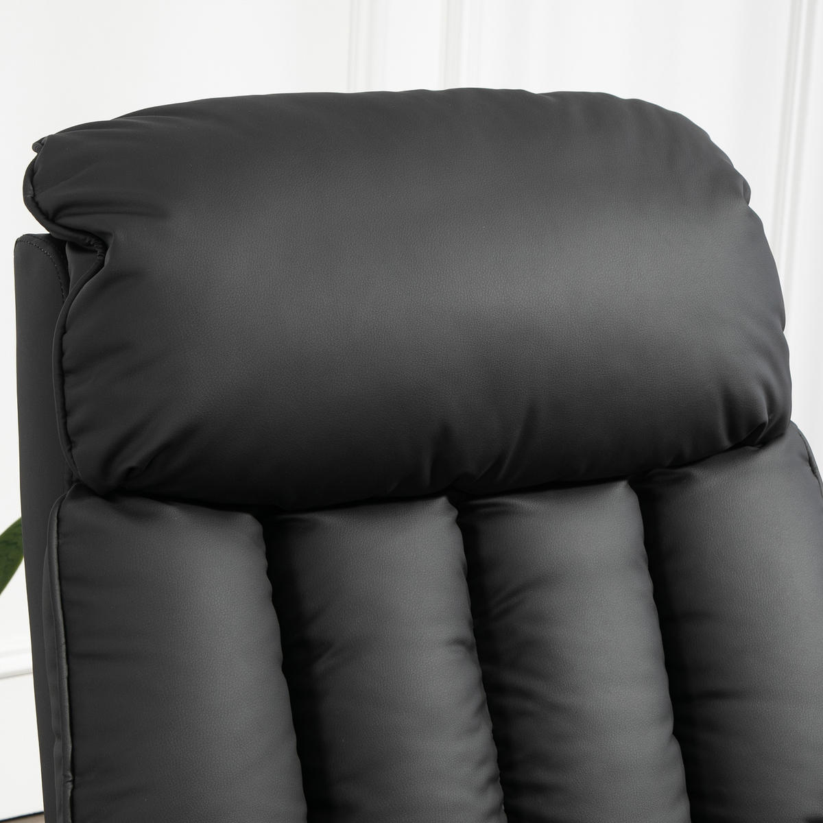 AUFSTEHSESSEL DE-06380 45° Anhebung, 145° neigbar, Kunstleder Schwarz - Schwarz, Metall (80/104/94cm) - ComfortXL