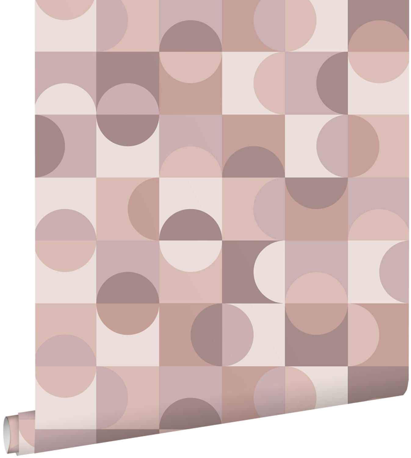 TAPETE Kreise im Bauhaus-Stil 50 x 900 cm - Pink, Papier (50/900cm) - ESTAhome