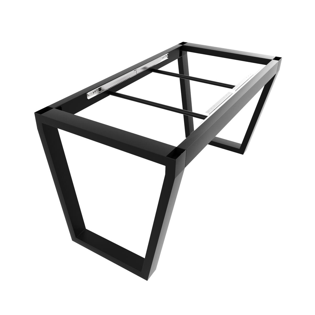 TISCHBEINE Atria Split Metall Schwarz 72cm Ausziehbarer - Schwarz, Metall (70/72/140cm) - Metalo Pro