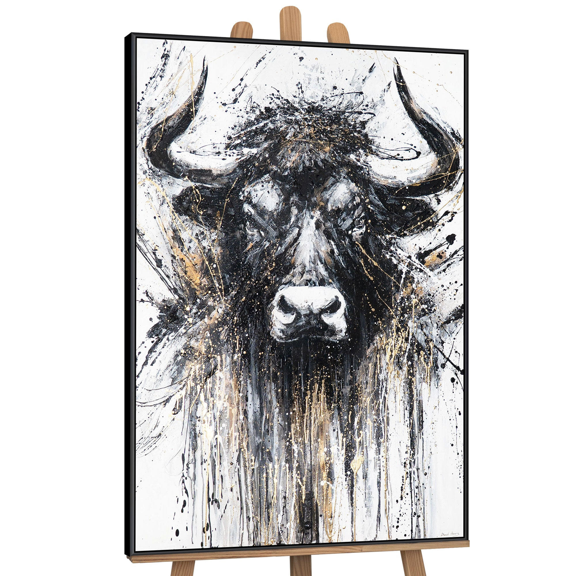 GEMÄLDE Ungezähmter Geist Schattenfugenrahmen Schwarz 140x100 cm - Schwarz, Holz (140/100cm) - YS-art gallery
