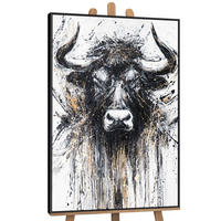 GEMÄLDE Ungezähmter Geist Schattenfugenrahmen Schwarz 140x100 cm - Schwarz, Holz (140/100cm) - YS-art gallery