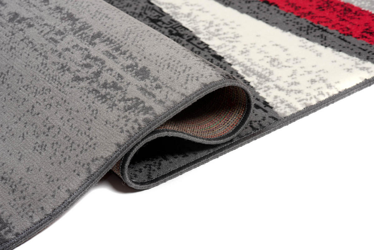 TEPPICH DREAM Grau Rot 140/200 cm - Rot/Grau, Textil (140/200cm) - Tapiso