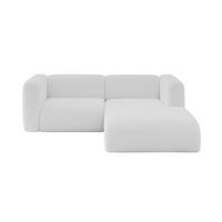 ECKSOFA Ottomane Rechts MIRA-L1 227x179x89 Weiß Bouclé - Schwarz/Weiß, Holzwerkstoff/Kunststoff (227/179cm) - ALTDECOR