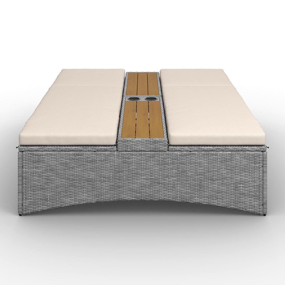 GARTENLIEGE Monero Creme Holz/Metall/Kunststoff - Creme, Holz (1/155/150cm)