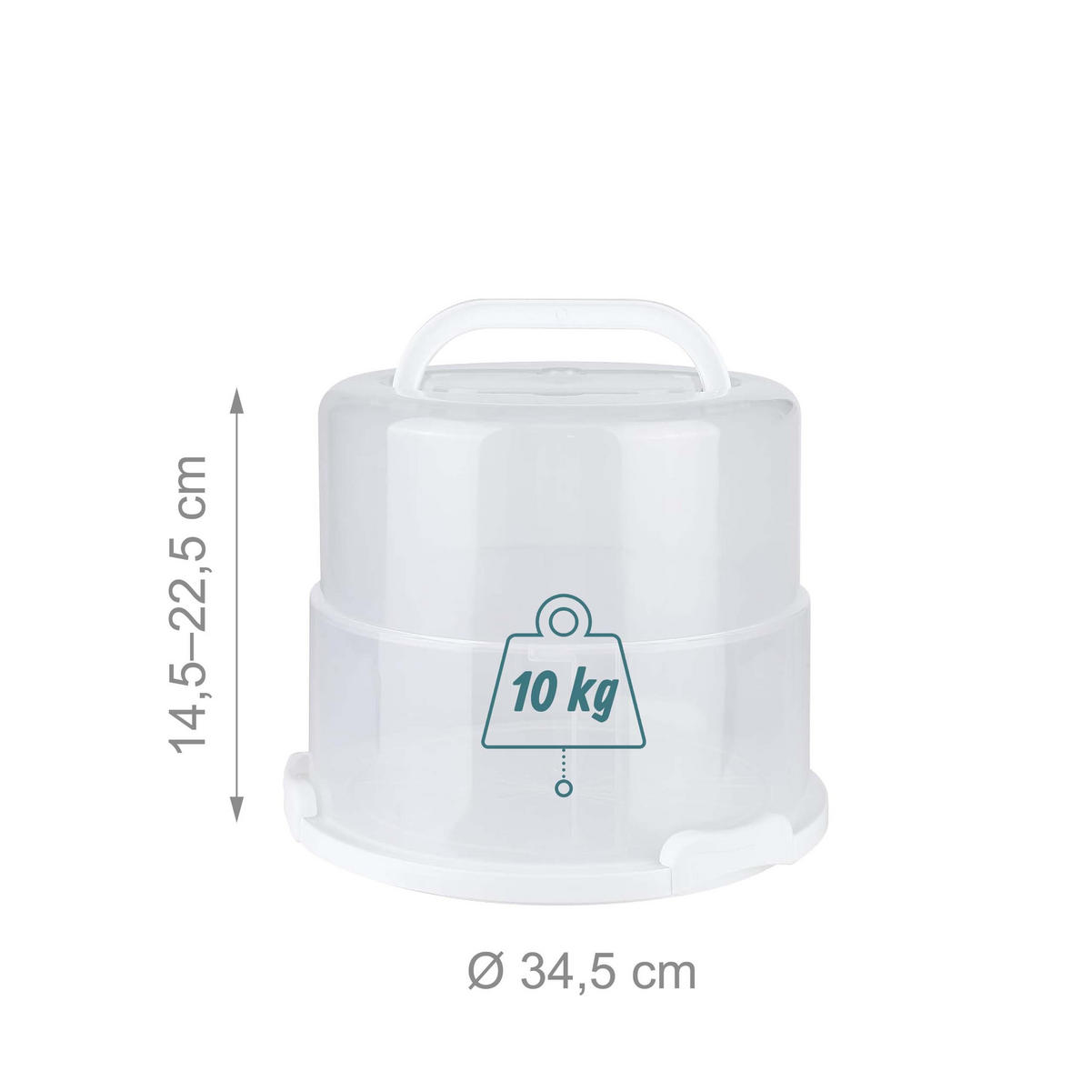 KRYT dortu - různobarevná, plast (34.5/22.5/34.5cm) - Relaxdays