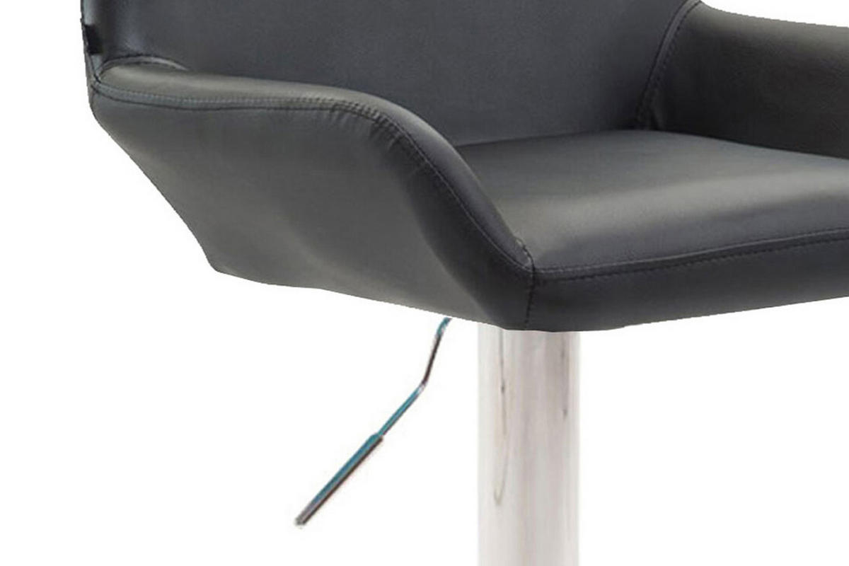 BARHOCKER 2er Set Prag Kunstleder chrom schwarz - Chromfarben/Schwarz, Kunststoff/Metall (51/109/52cm) - TPFLiving