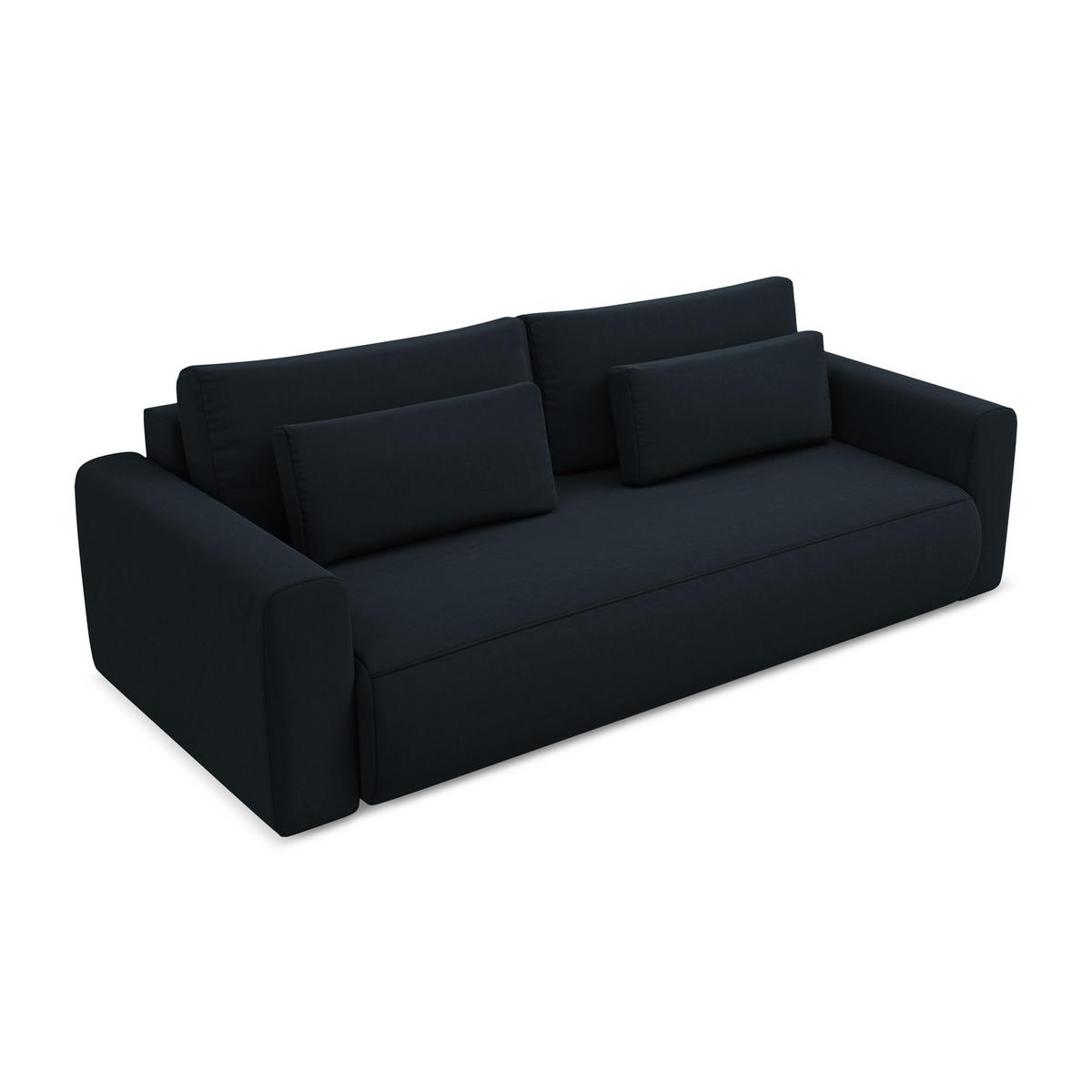 3-SITZER SOFA mit Schlaffunktion Samt Stoff Blau - Blau/Schwarz, Kunststoff/Textil (238/82/105cm) - LaMiaSofa