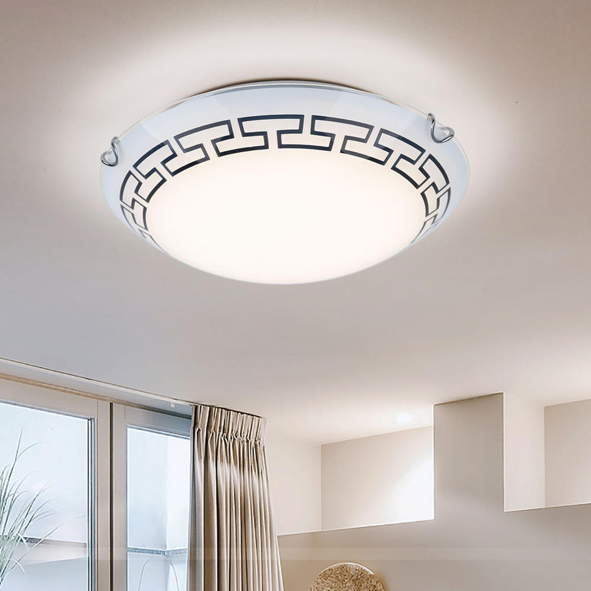 LED DECKENLEUCHTE PALILA Weiß Glas - Weiß, Glas (30/30/9cm) - Globo Lighting