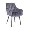 STUHL MILANO Samt Grau, Schwarze - Grau, Textil (59/84/62cm) - riess-ambiente