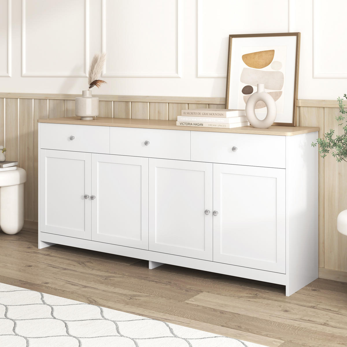 SIDEBOARD Weiß 160/37/75 cm - Weiß, Holzwerkstoff (37/75/160cm) - Urban Meuble