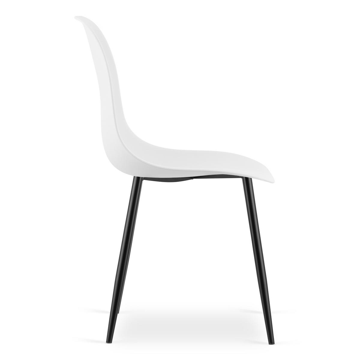 ESSZIMMERSTUHL KALEO weißer Sitz, schwarze Beine - Schwarz/Weiß, Kunststoff (46/84/51cm) - Valora