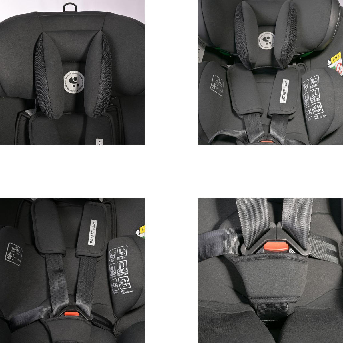 KINDERSITZ Estate i-Size dunkelgrau (40-150cm) Isofix, Stützbein, Sitz 360° drehbar - Grau, Kunststoff (47/62/52cm) - Lorelli
