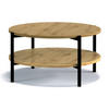 COUCHTISCH GERIS mit Ablageboden, Spanplatte, braun - Schwarz/Braun, Holz/Metall (85/85/43cm) - KONSIMO®