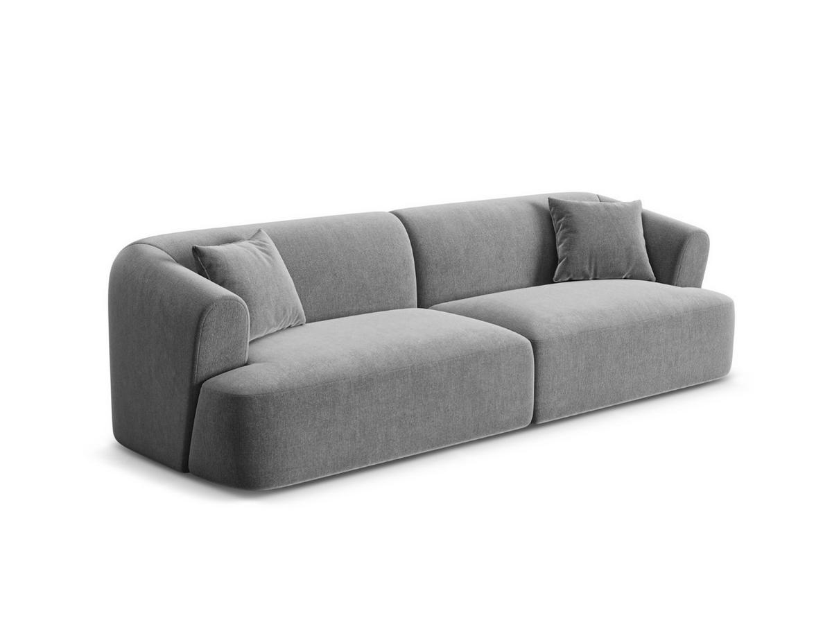 MODULARES-SOFA Campi aus Samt grau 4 Sitzplätze - Grau, Textil (90/70/255cm) - Cosmopolitan Design