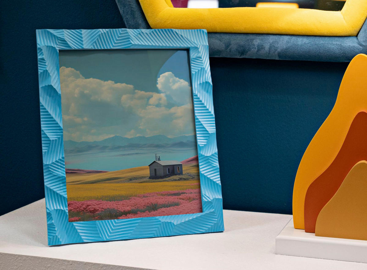 BILDERRAHMEN Light, Fotoformat 20 x 25 cm, hellblau, Polyresin und Glas, Rahmen 25 x 2 x 30 cm - Hellblau, Glas/Kunststoff (25/30/2cm) - Mauro Ferretti