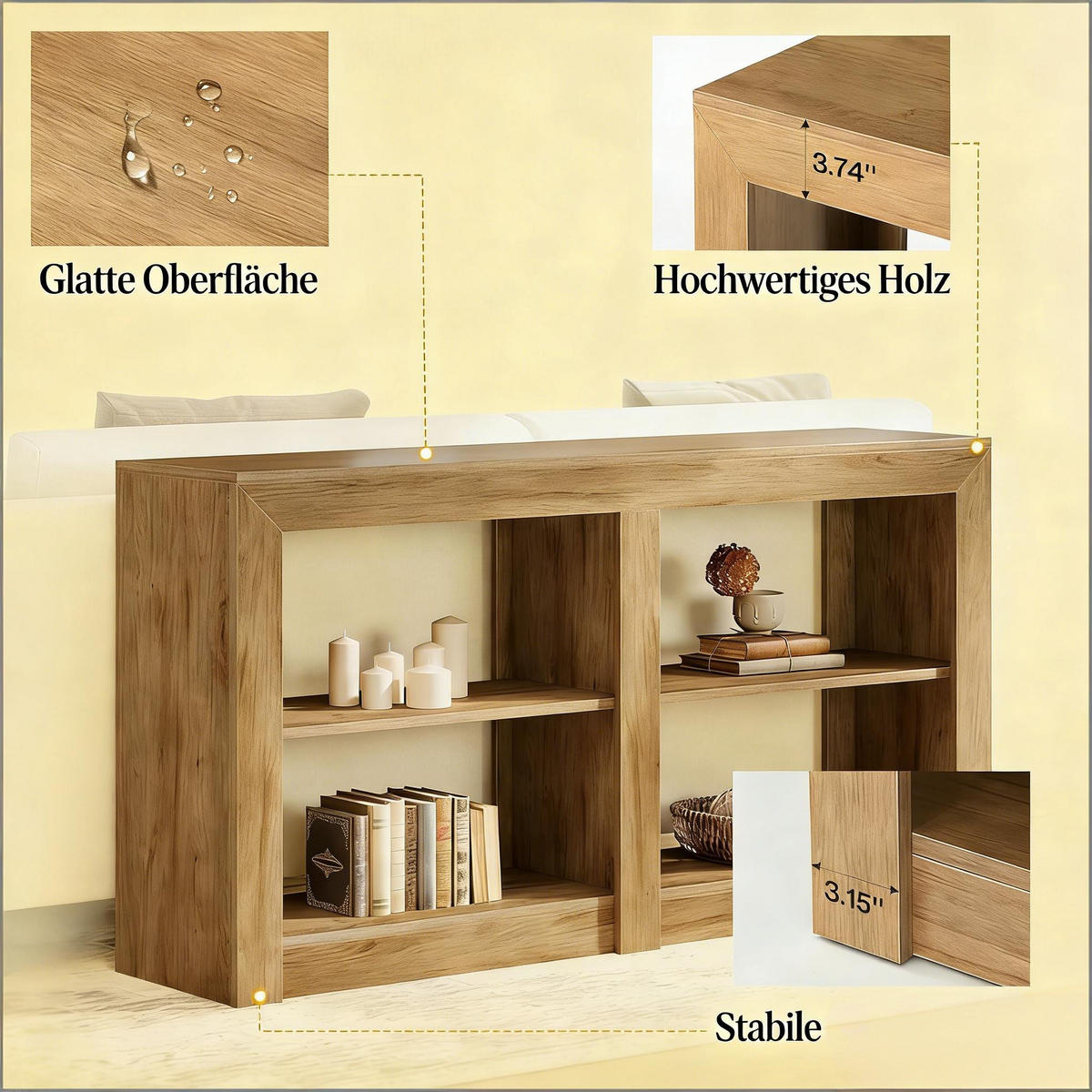 KONSOLENTISCH Braun 150/35/85 cm - Braun, Holzwerkstoff (35/150/85cm) - PANGIVO