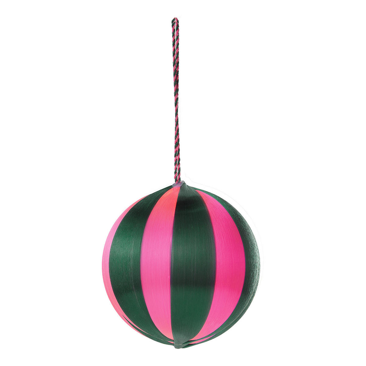 WEIHNACHTSBAUMKUGEL Hang On mit Faden - Pink/Grün, Kunststoff (7/8/7cm) - Butlers