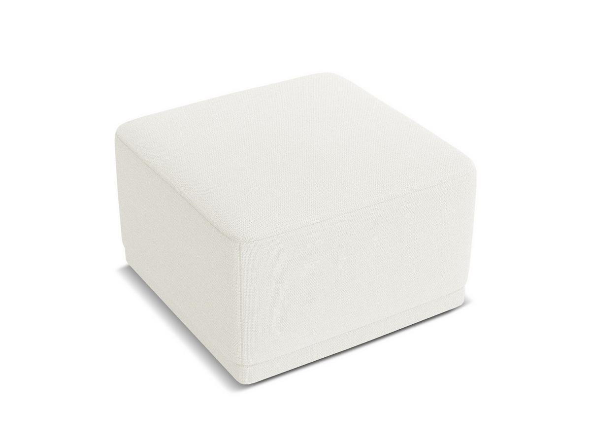 POUF Chenille Stoff Weiß - Schwarz/Weiß, Kunststoff/Textil (65/40/65cm) - Makamii