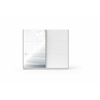 SCHWEBETÜRENSCHRANK ARLO I 200/207 cm in Weiß matt mit Spiegel - Weiß, Holzwerkstoff (201/59/207cm) - Deine Möbel 24