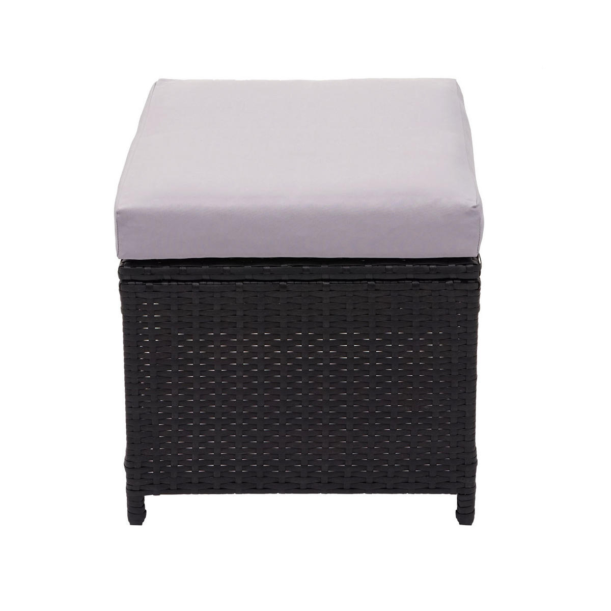 POLY-RATTAN HOCKER Schwarz 2er-Set - Schwarz, Kunststoff (40/35/40cm) - MCW