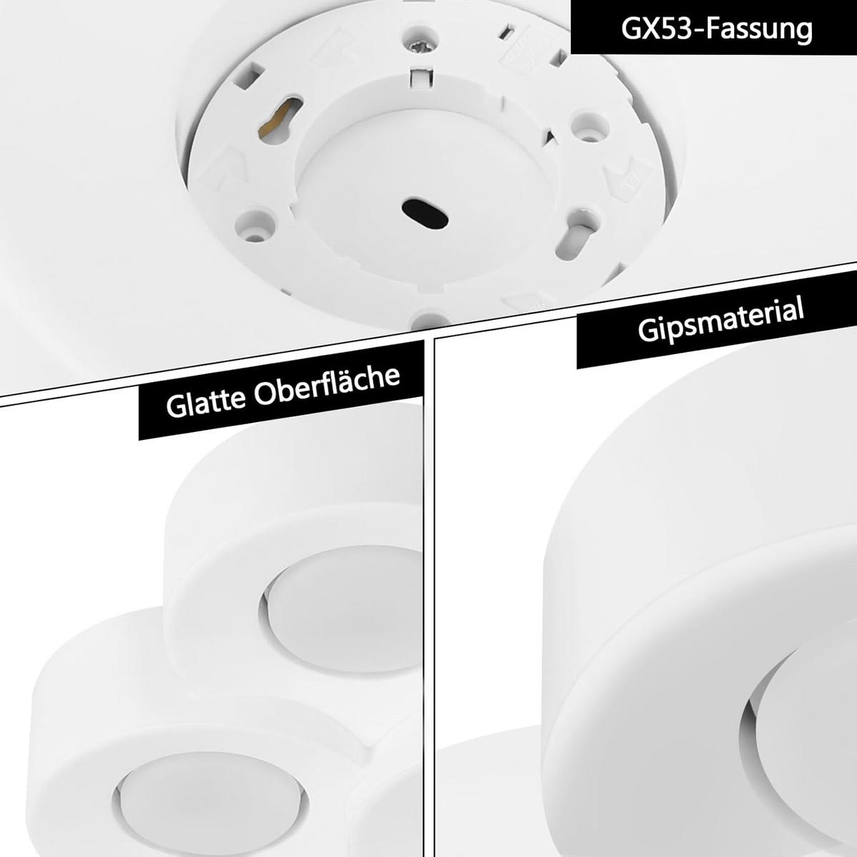 DECKENSTRAHLER Funkeldar 5.5/26.1/28 cm - Weiß, Metall (28/5.5/26.1cm) - ZMH