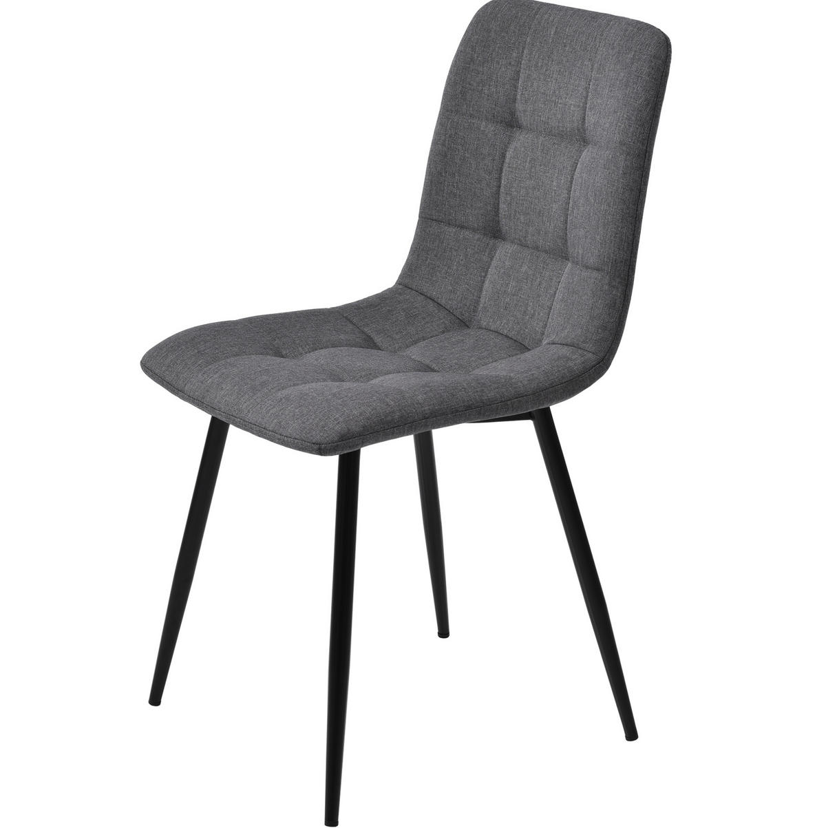 ESSZIMMERSTUHL 4er-Set ergonomisch 44 x 41 x 86 cm Leinen Gray - Grau, Metall (44/86/46cm) - Meubliv