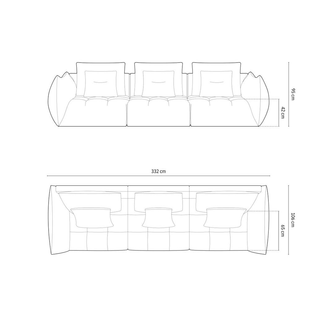 Thumbnail - Micadoni Sofa, Rot, Textil, 4-Sitzer, 106x95x332 cm, Hergestellt in Europa, Oeko-Tex®, Wohnzimmer, Sofas & Couches, Sofa...