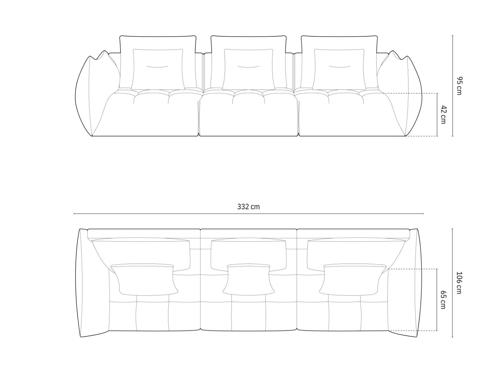 Thumbnail - Micadoni Sofa, Silber, Textil, 4-Sitzer, 106x95x332 cm, Hergestellt in Europa, Oeko-Tex®, Wohnzimmer, Sofas & Couches, S...