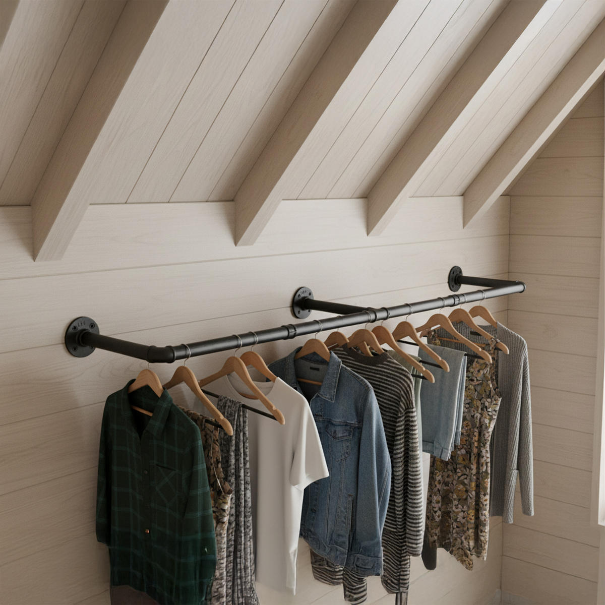 NÁSTENNÁ tyč - čierna, plast (140/8.5/27cm) - Relaxdays