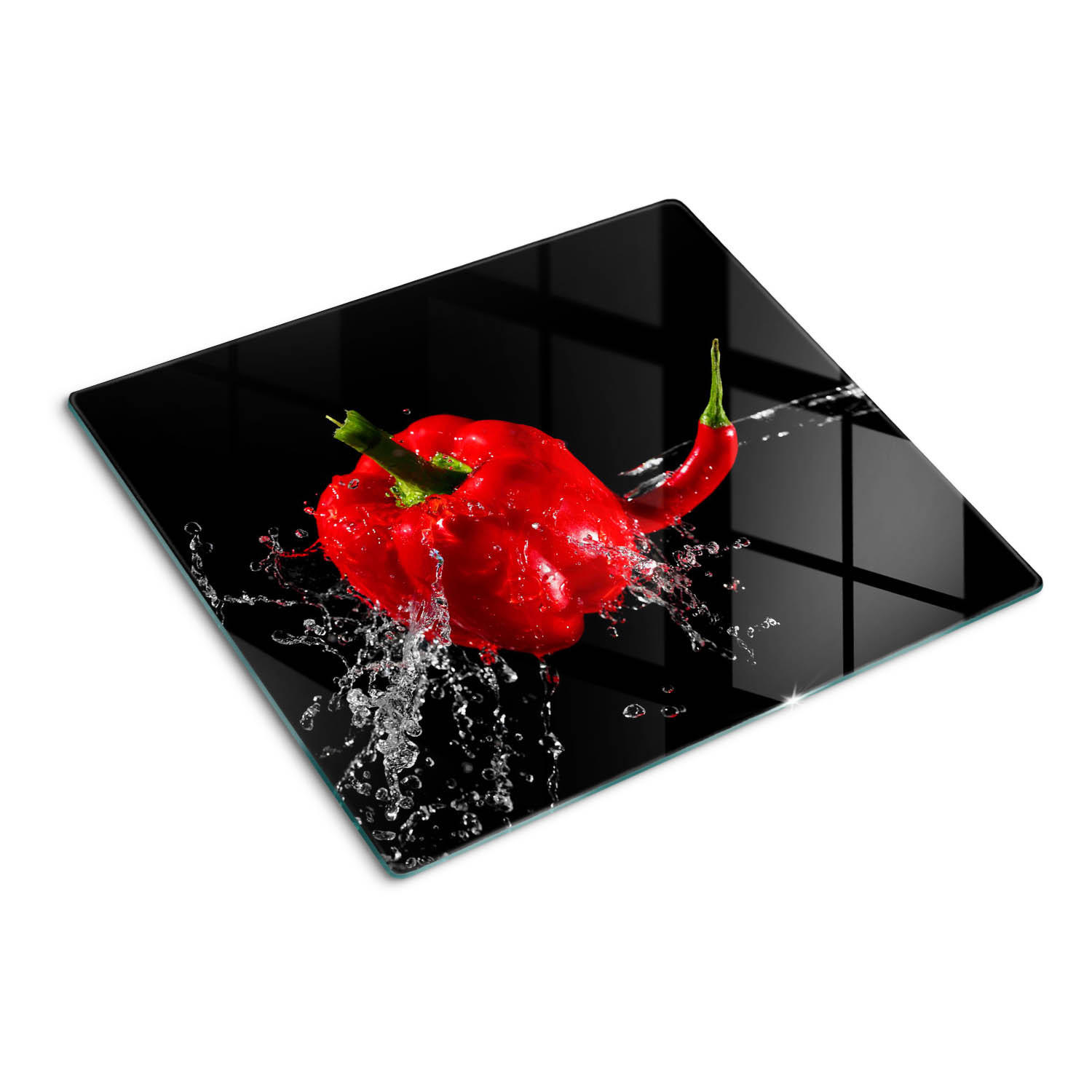 GLASPLATTE 60x52 cm Rote Paprika - Rot, Glas (60/0.4/52cm) - TULUP
