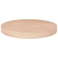 TISCHPLATTE Runde Ø50/4 Cm Unbehandeltes Massivholz Eiche - Naturfarben, Holz (50/50/4cm) - vidaXL