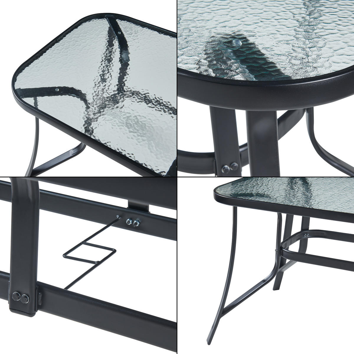 GARTENMÖBEL-SET 7 TLG. Aradeo - Schwarz, Textil/Metall - casa.pro