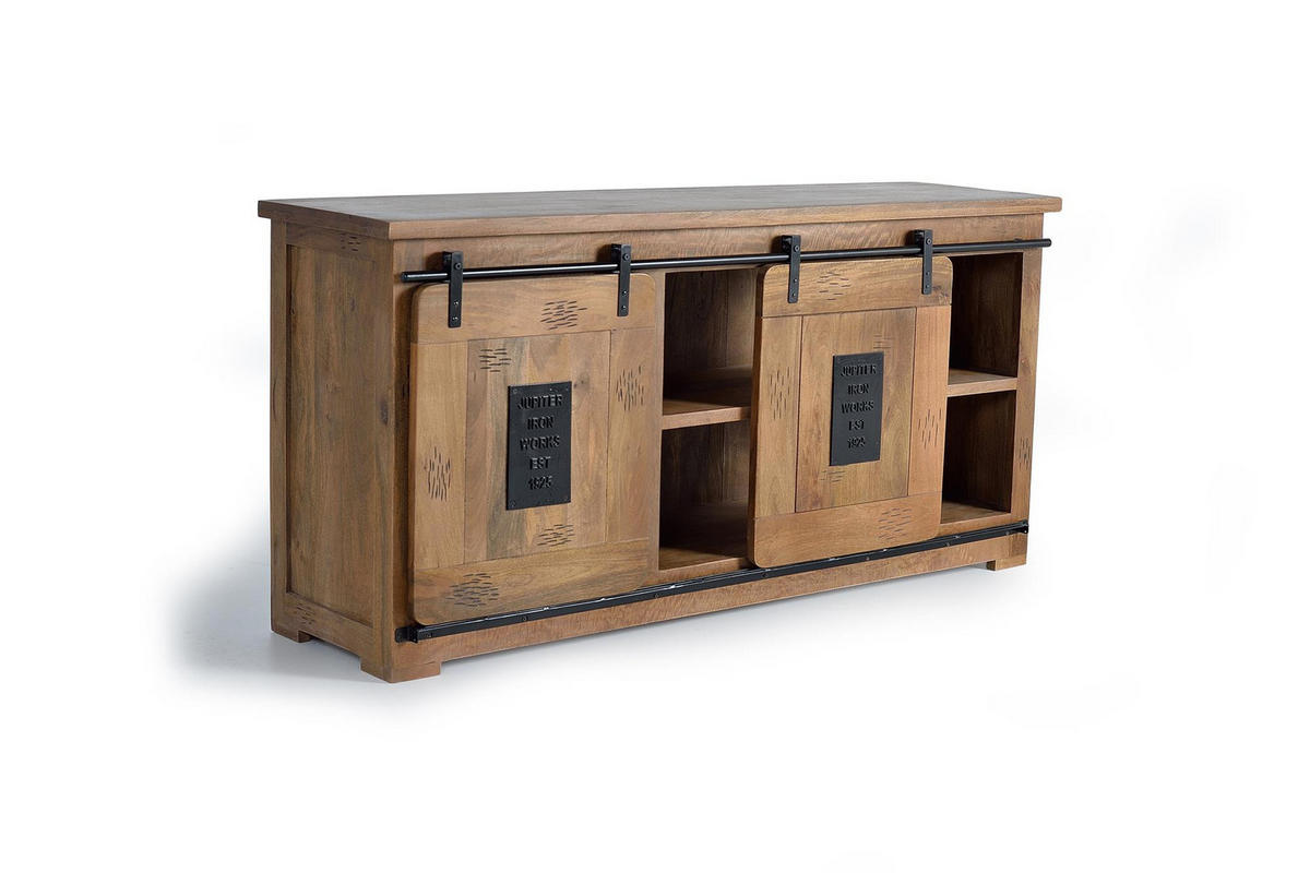 SIDEBOARD in Akazie und Metalldetails - Braun, Holz (45/80/165cm) - Giner y Colomer