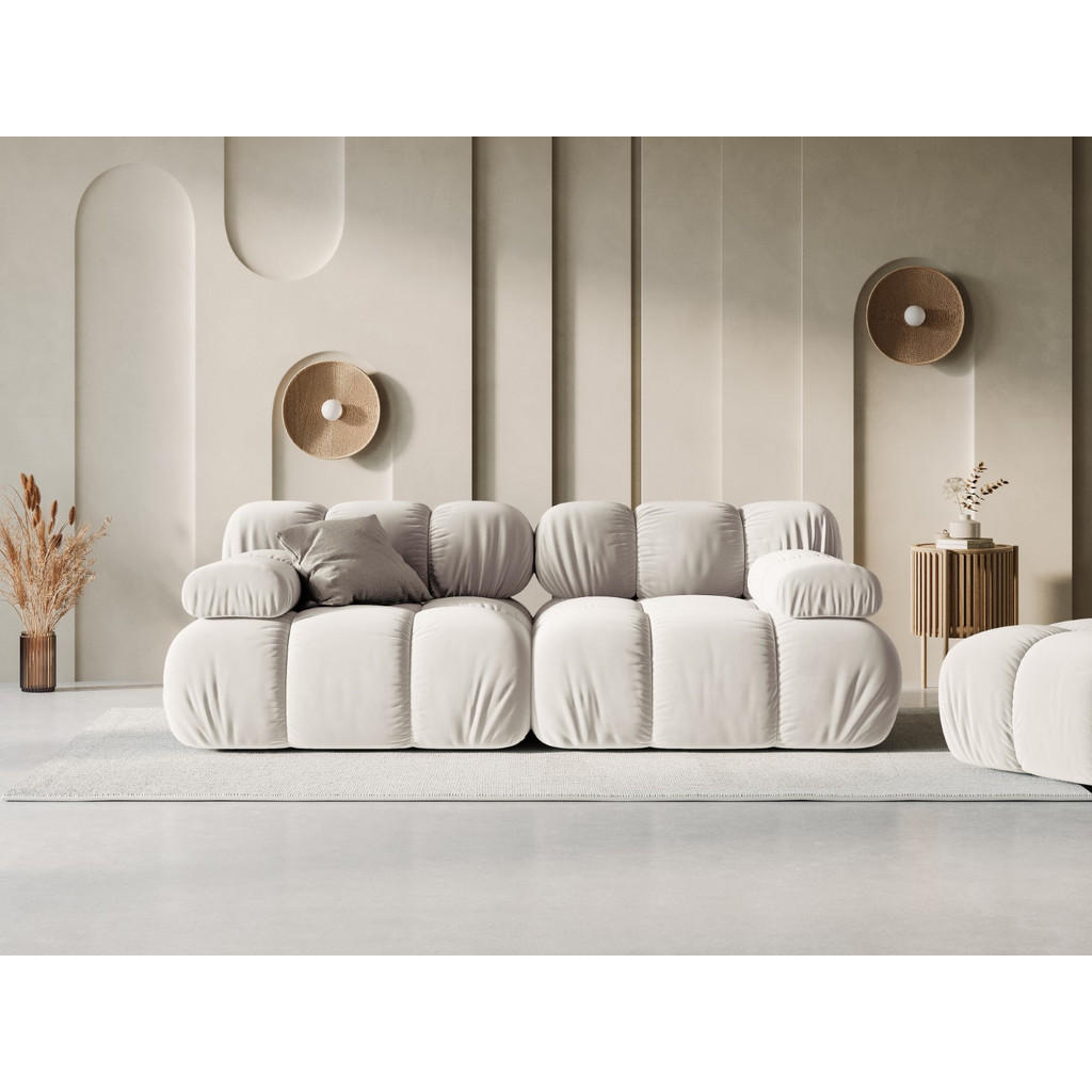 Thumbnail - Micadoni Modulares-Sofa, Creme, Textil, 2-Sitzer, 94x63x188 cm, Hergestellt in Europa, Oeko-Tex®, Wohnzimmer, Sofas & Co...