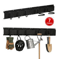 GARAGEN-WANDREGAL FORGE 7-teiliges Set Schwarz Haken Hochbelastbares Werkzeughaken für Garten, Garage - Schwarz, Metall (18/40.5/10cm) - PROREGAL