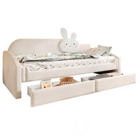 POLSTERBETT Kinderbett 90/200 cm Beige mit LED und Stauraum - Beige, Textil (90/200cm) - MIVRAY