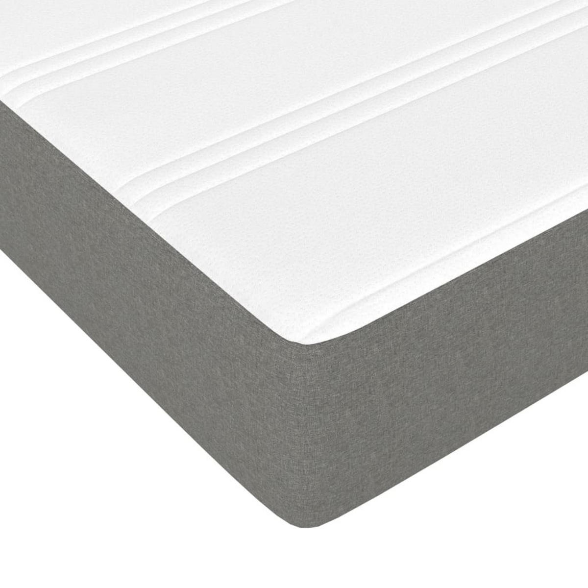 BOXBETT Mit Matratze Dunkelgrau 90/200 Cm Stoff - Weiß, Textil (90/200cm) - vidaXL