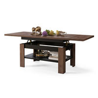 COUCHTISCH rechteckig Eiche dunkel - Schwarz ausziehbar höhenverstellbar - Schwarz/Braun, Holzwerkstoff (65/130/58cm) - designimpex