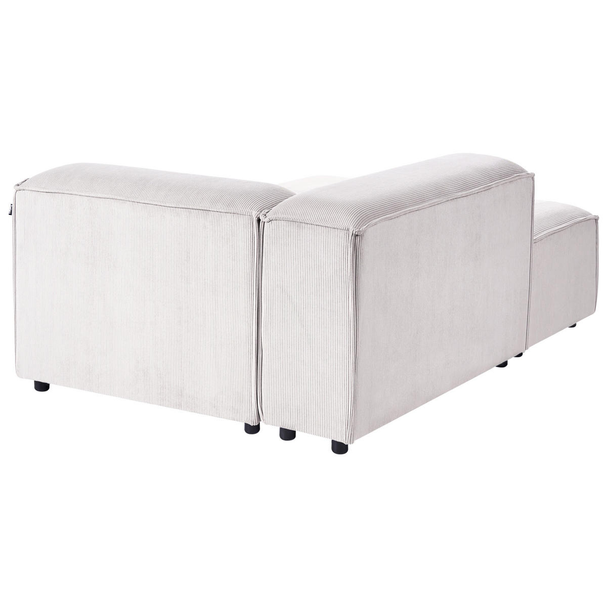 ČALOUNĚNÉ LEHÁTKO CHAISE LONGUE pravostranné Krémově bílé Manšestr Ardal - bílá/černá, textil (119/68/180cm) - Beliani