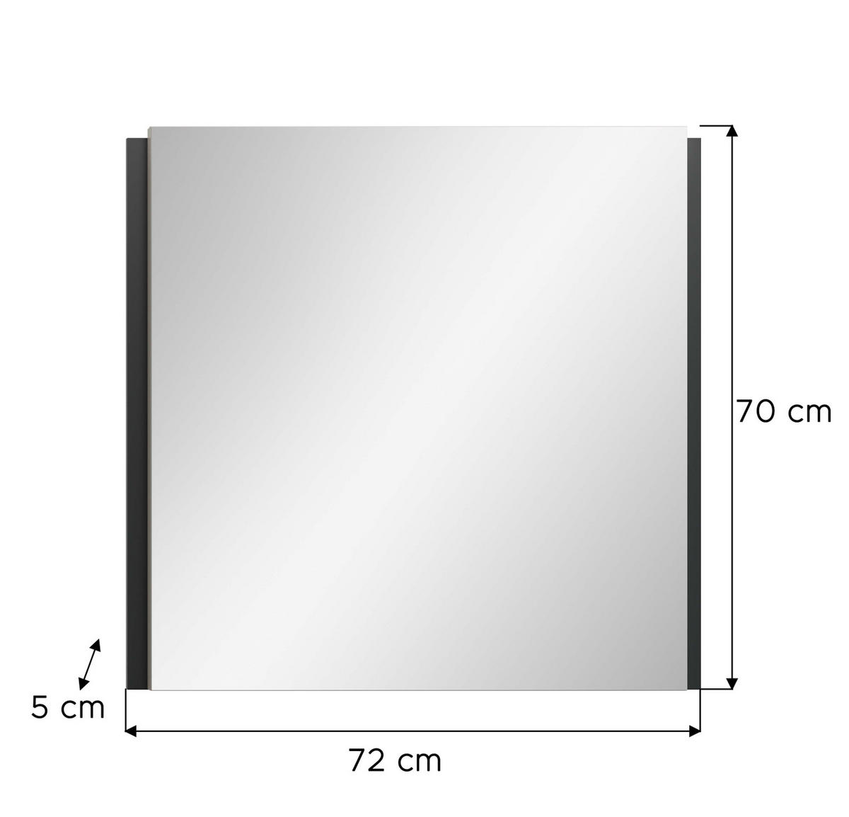 GARDEROBENSPIEGEL Kaschmir, Wandspiegel 72 x 70 cm - Kaschmir/Schwarz, Glas/Holzwerkstoff (72/70/5cm) - Inn.Furn
