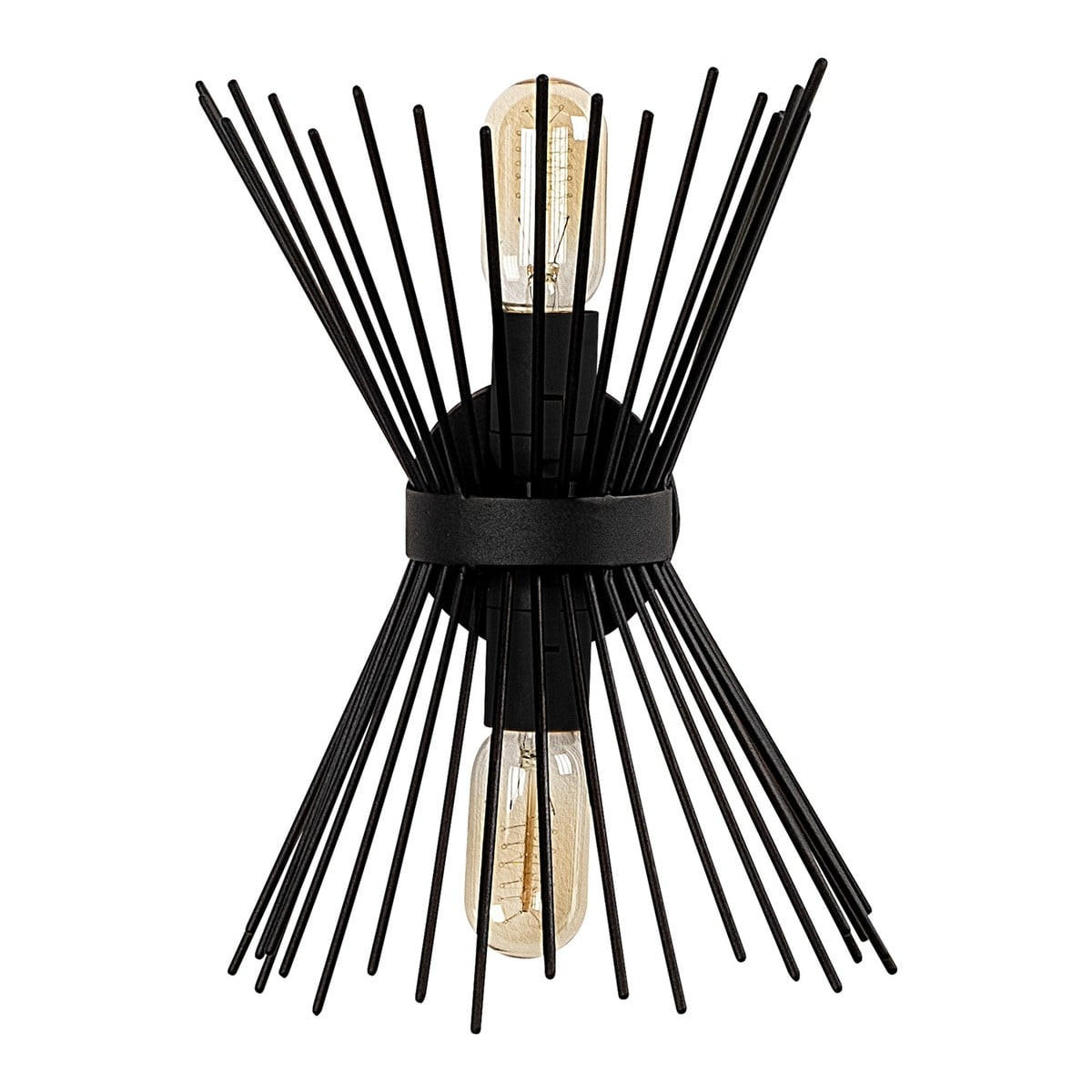 WANDLAMPE - 23 x 16 - metall - schwarz Kirpi - Schwarz, Metall (23/33/16cm) - Vente-Unique