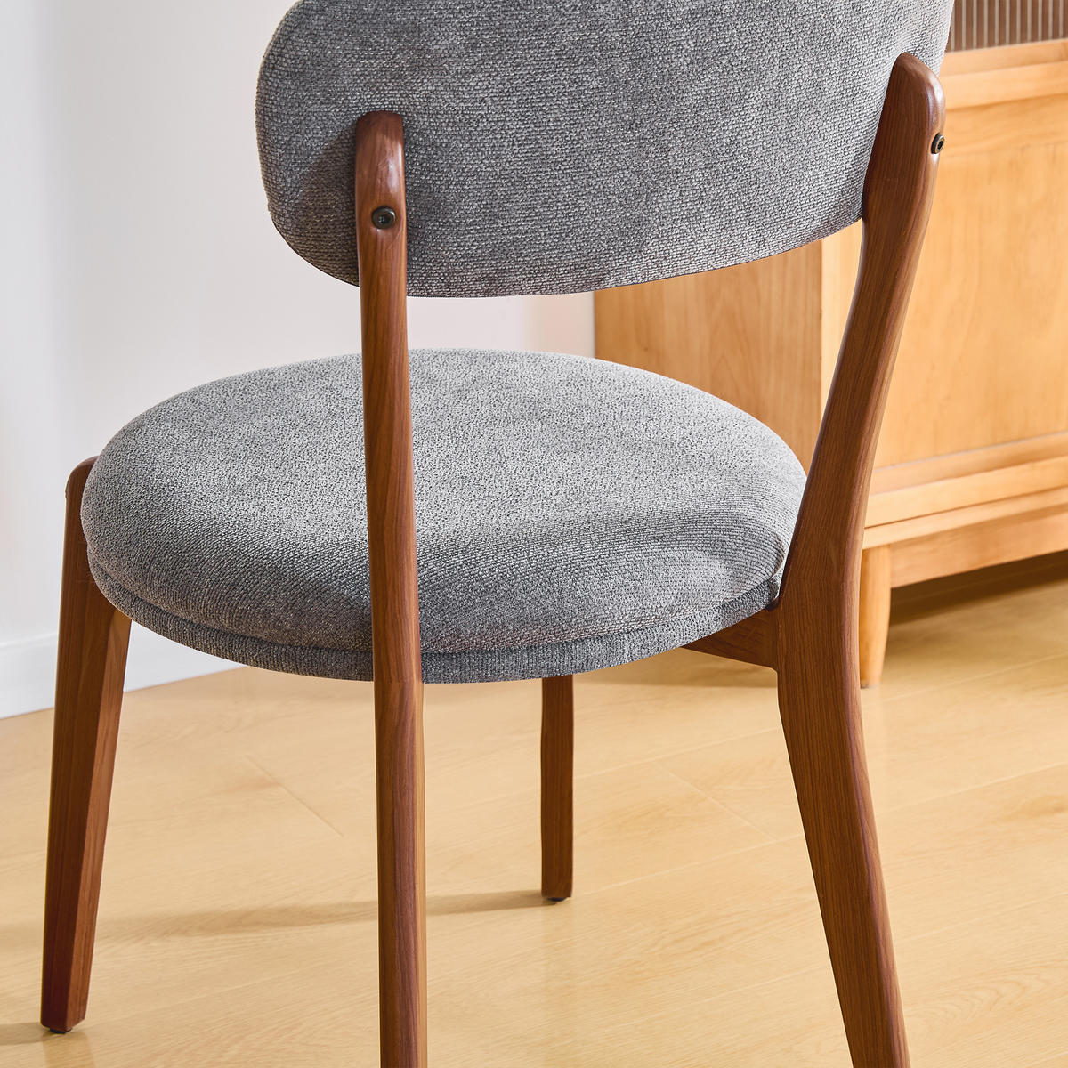 ESSZIMMERSTUHL 4er-Set aus Leinen mit Polsterung - Grau, Textil (48.5/84/55.5cm)