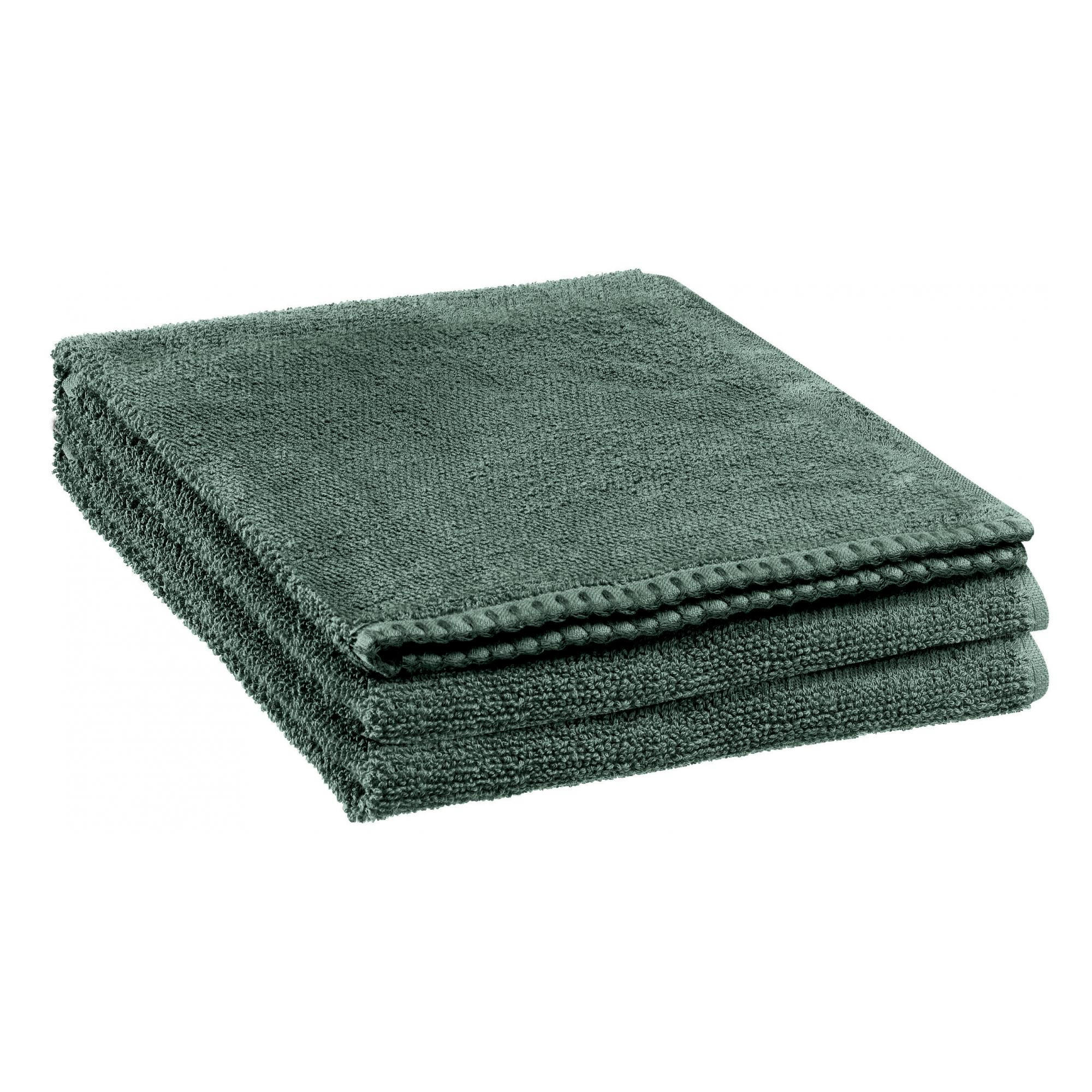DUSCHTUCH Bora farn 70 x 130 cm - Smaragdgrün, Textil (70/130cm) - Vivaraise