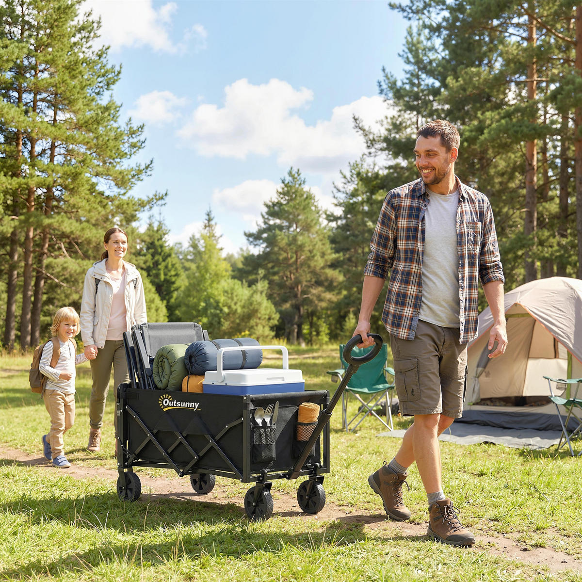 GARTENWAGEN DE-10541 Schwarz - Schwarz, Metall (45/86/71cm) - ComfortXL