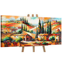 GEMÄLDE Warmer Abend auf Keilrahmen 115x50 cm - Multicolor, Holz (115/50cm) - YS-art gallery