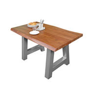 ESSTISCH CALI - Silberfarben/Braun, Holz/Metall (85/160/77cm) - SAM