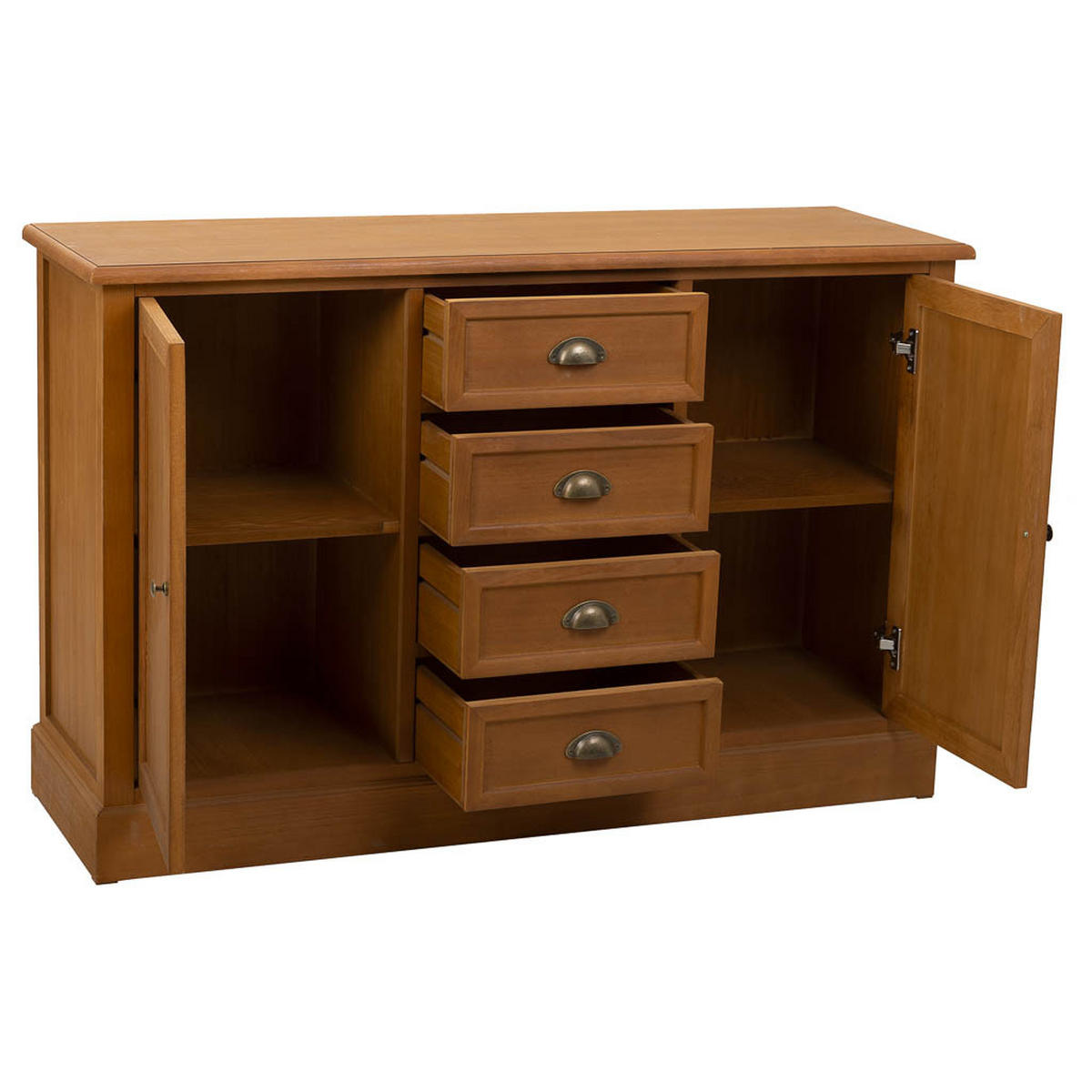 ANRICHTE aus Holz 129x45x85 cm - Braun, Holz (129/80/40cm) - Wanderlust