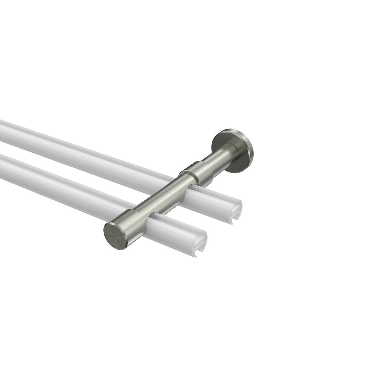 TRÄGER FÜR GARDINENSTANGEN 20 mm Ø, Prestige 2-läufig, Edelstahl-Optik - Edelstahlfarben, Metall (16.2/4/4cm) - INTERDECO