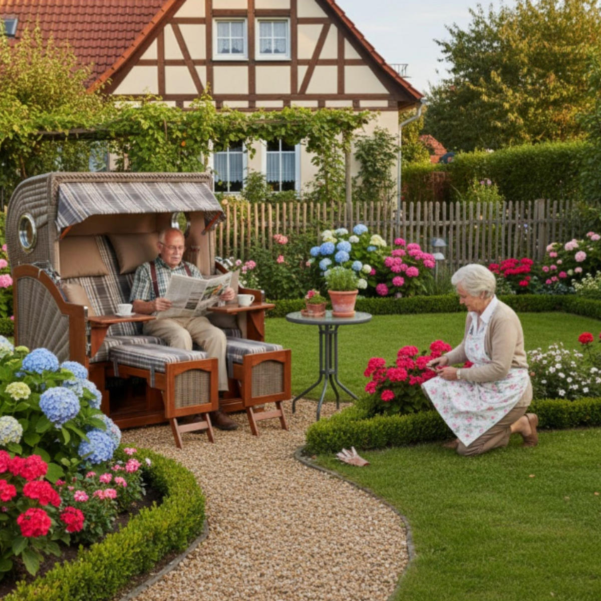 STRANDKORB XXL Düne Grande 2,5 Sitzer - Braun/Grau, Metall (142/170/95cm) - Mr. Deko