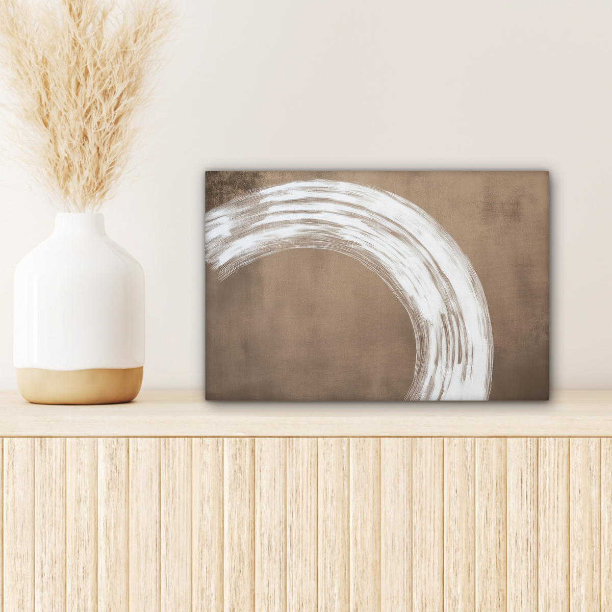 LEINWANDBILD Farbe - Braun - Japandi 30x20 cm - Kupferfarben, Textil (30/20cm) - MuchoWow